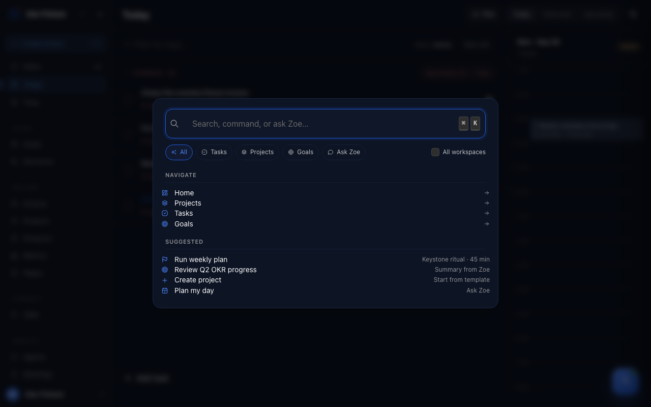The command palette