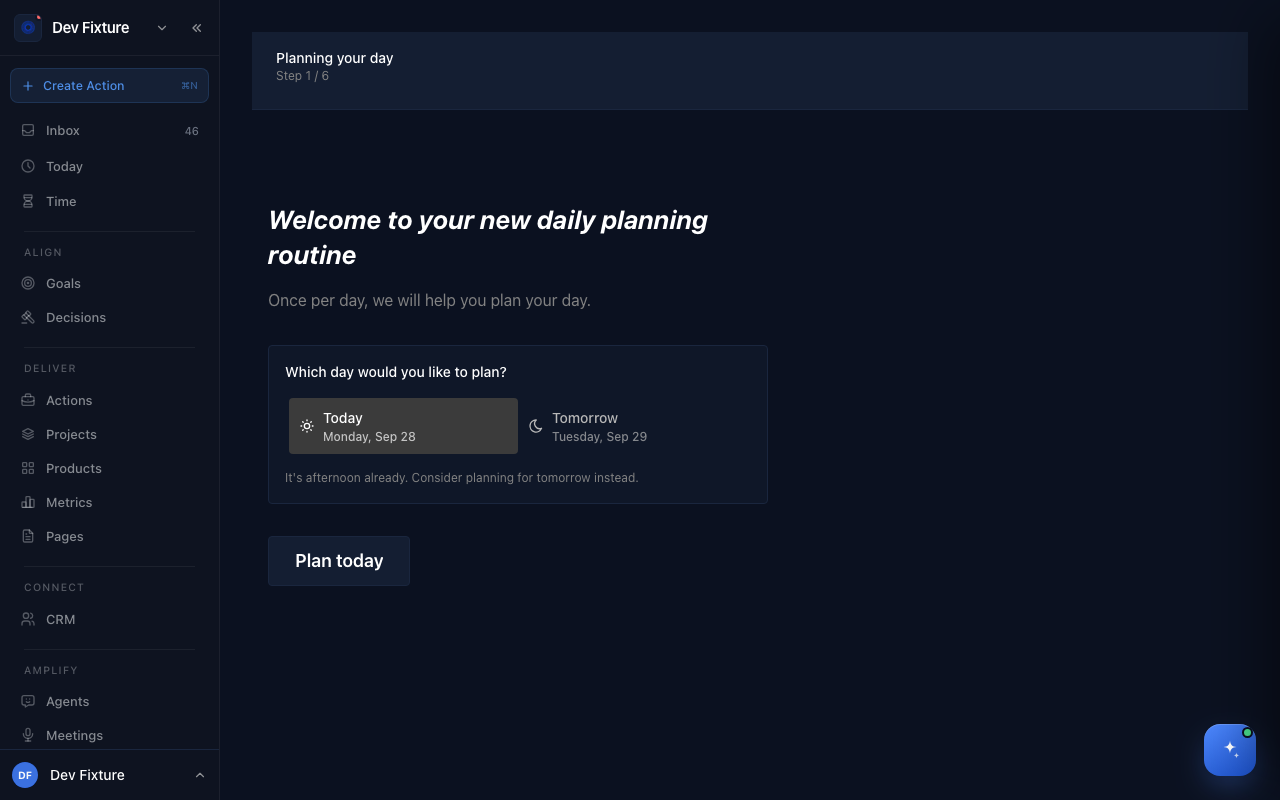 The daily plan wizard