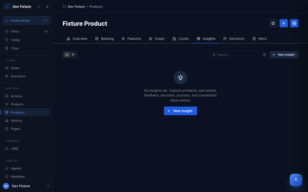 The insights surface