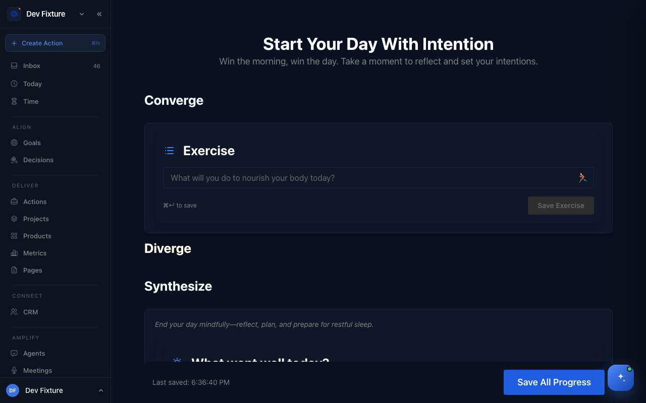 The Startup routine with its Converge, Diverge and Synthesize sections