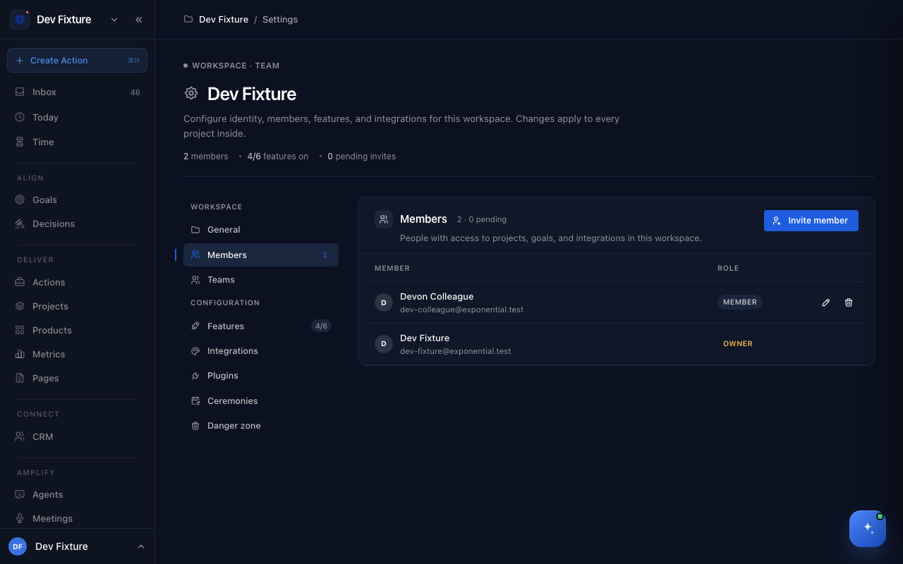 Workspace settings → Members